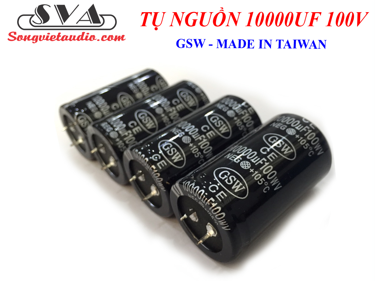 TỤ NGUỒN AMPLI GSW 10.000uF/100V TAIWAN LOẠI 1