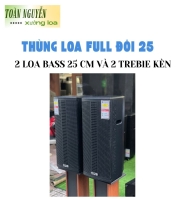 THÙNG LOA FULL ĐÔI 25 - 2 LOA BASS 25 CM VÀ 2 TREB KÈN